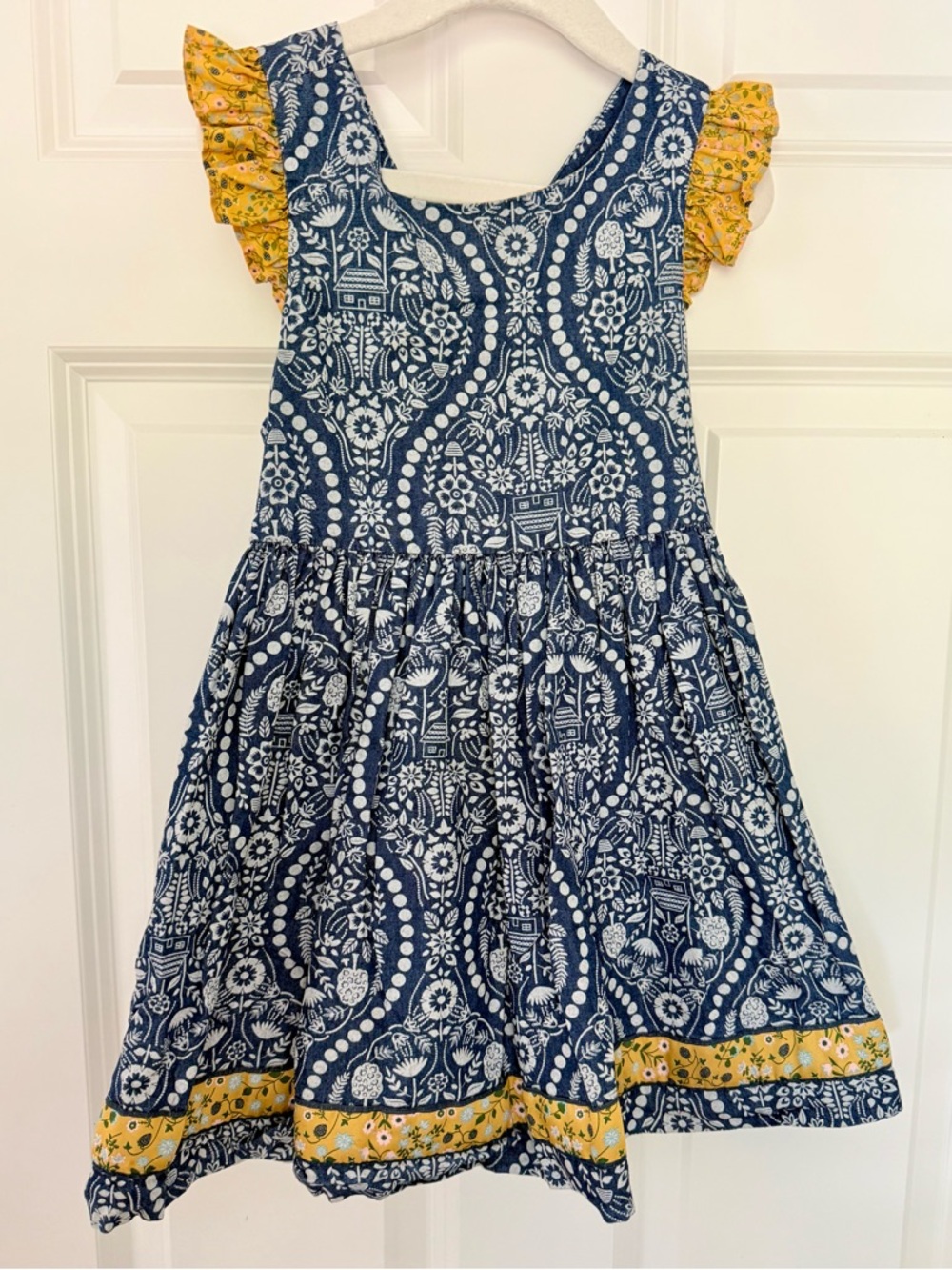 Matilda Jane Navy and Yellow Floral Print Girls Dress